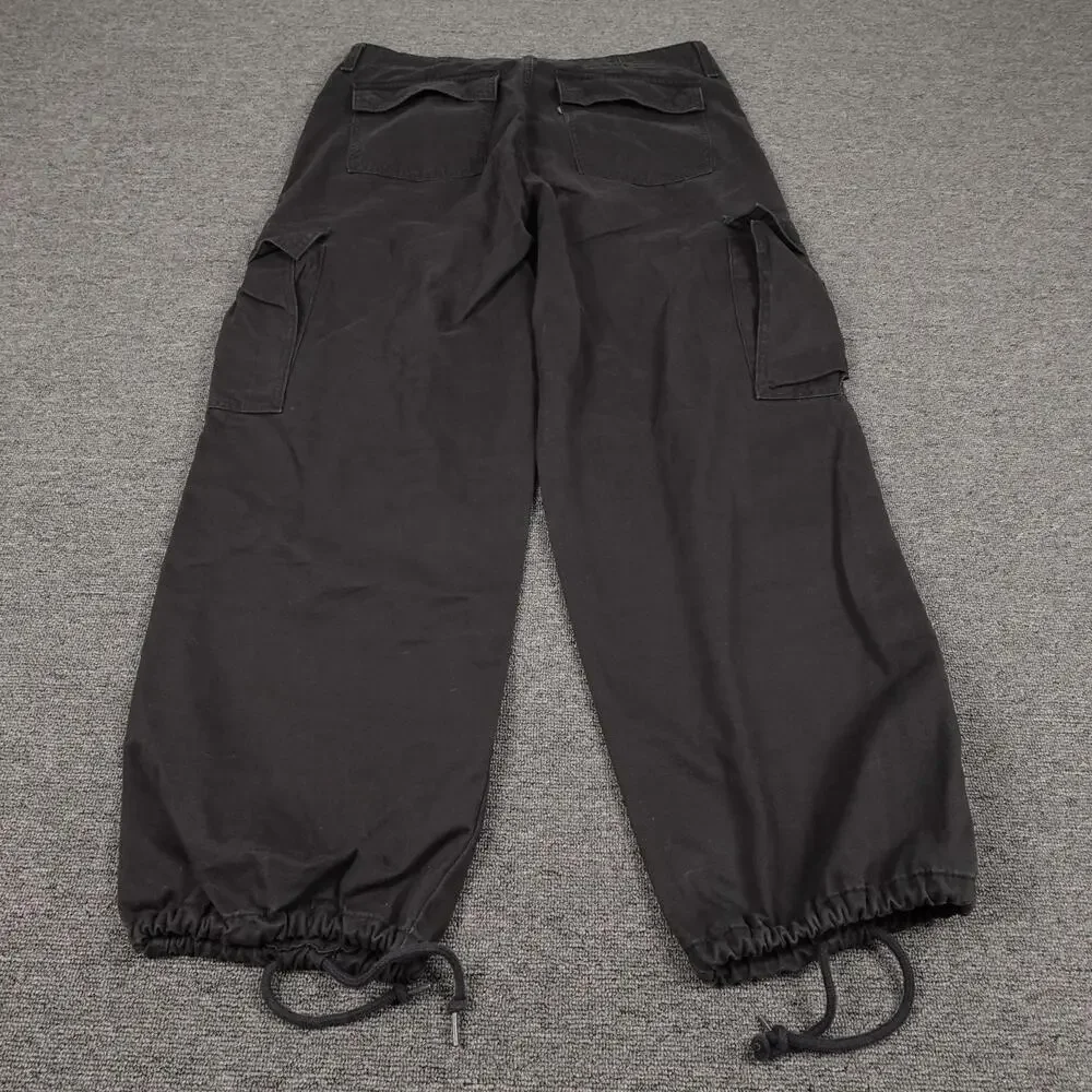 Levi's Cargo Pants Mens 32x30 Black 94 Baggy Wide Leg Cuffed Canvas Casual